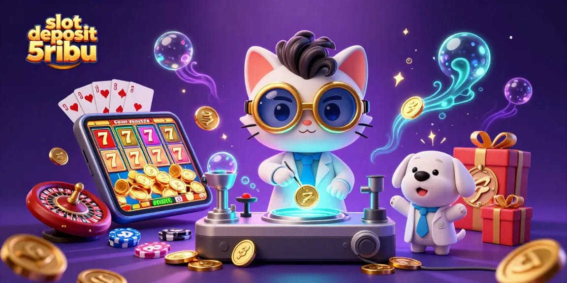 Experience thrilling gameplay with slot deposit 5ribu and dynamic casino elements in this colorful scene.