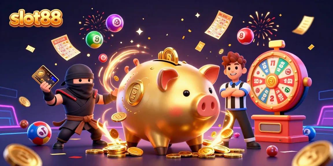 Experience thrilling gameplay with slot88, featuring dynamic characters and vibrant casino elements.