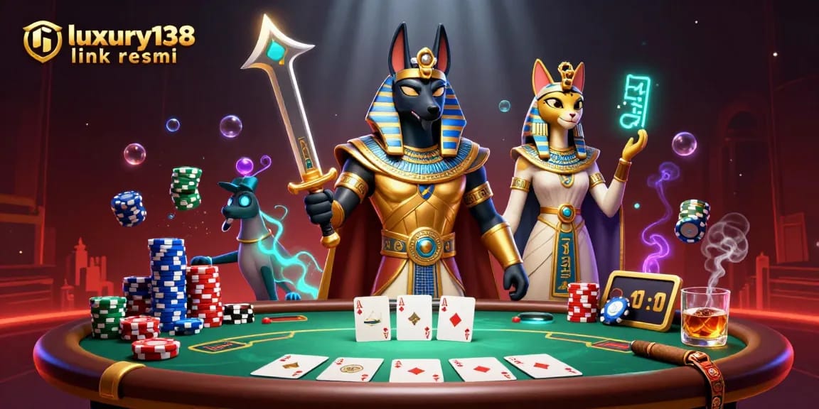 Experience thrilling gameplay with luxury138 link resmi and dynamic poker action in a vivid illustration.