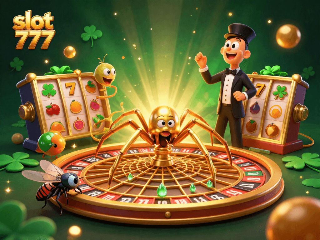 Experience thrilling gameplay with slot 777 as the golden web spins, showcasing exciting slot reels and symbols.