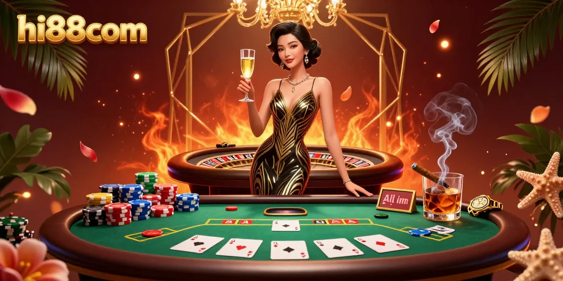 Play thrilling games at hi88com amid vibrant casino elements and an elegant atmosphere.