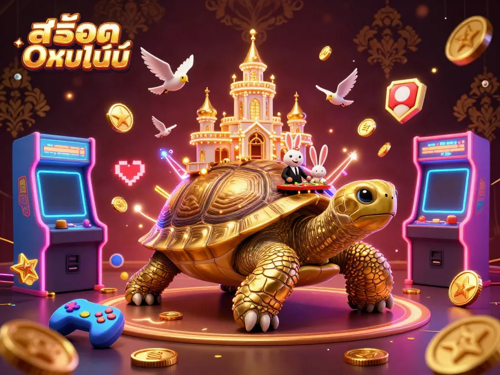เล่นเกมสล็อตออนไลน์กับการ์ตูนเต่าทองยักษ์ที่มีคาสิโนในเปลือก!