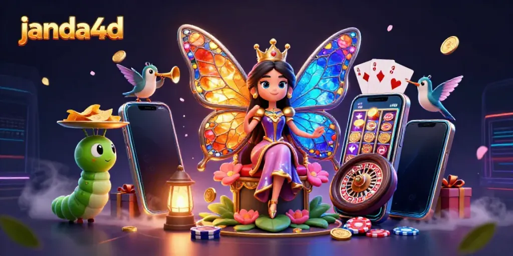 Menang di janda4d dengan slots, ratu kupu-kupu, dan elemen permainan kasino