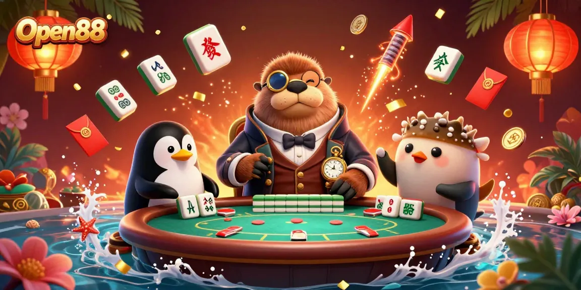 Experience Open88 with the jolly walrus betting at an underwater poker game