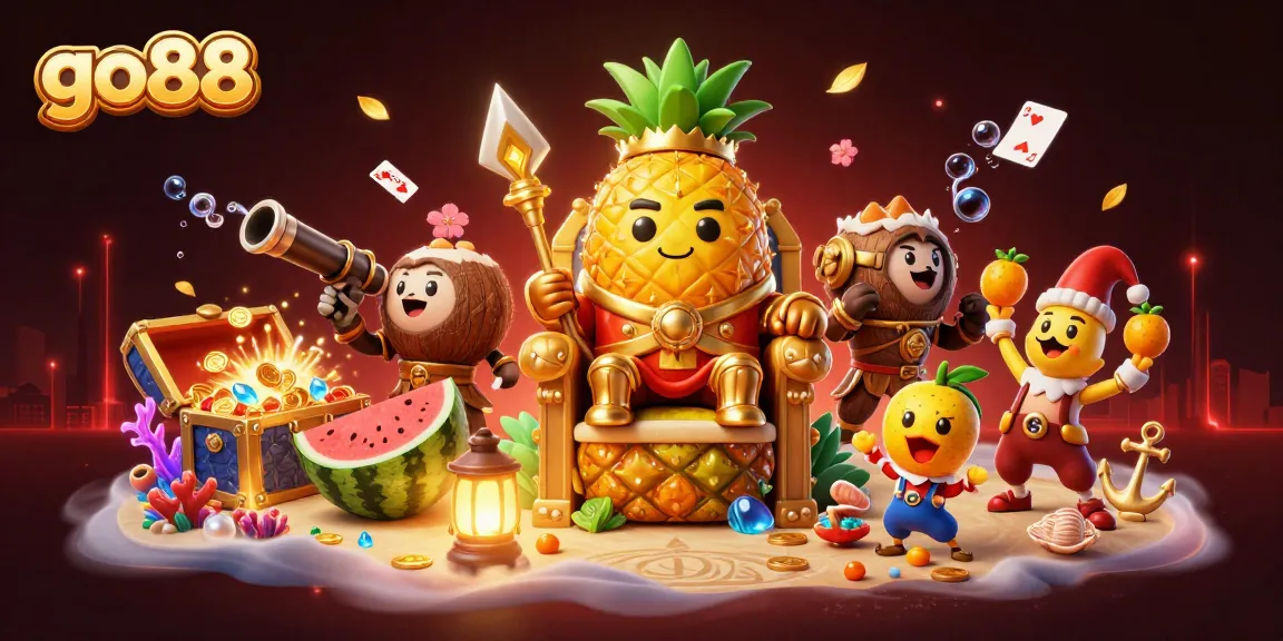 Engage in fun gaming with go88's vibrant scene of characters and joyful casino elements