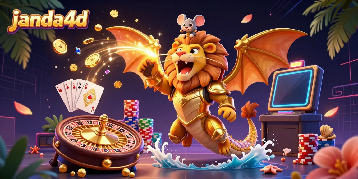 Permainan slot online di JANDA4D dengan simbol keberuntungan dan akses cepat.