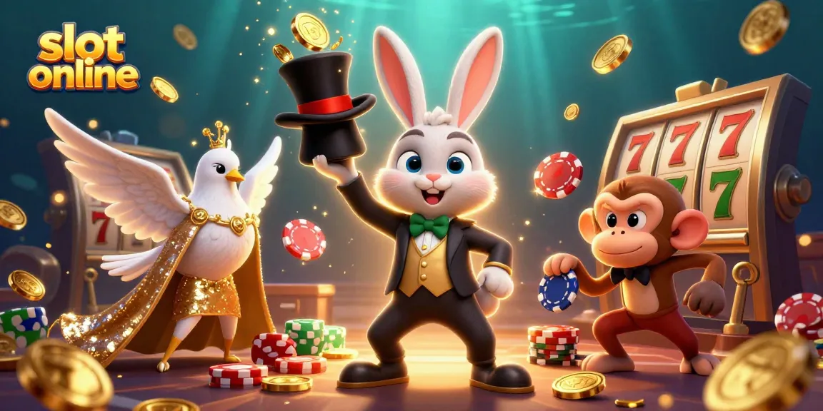 Engage in exciting slot online adventures with our dynamic 3D casino illustration featuring magical characters!