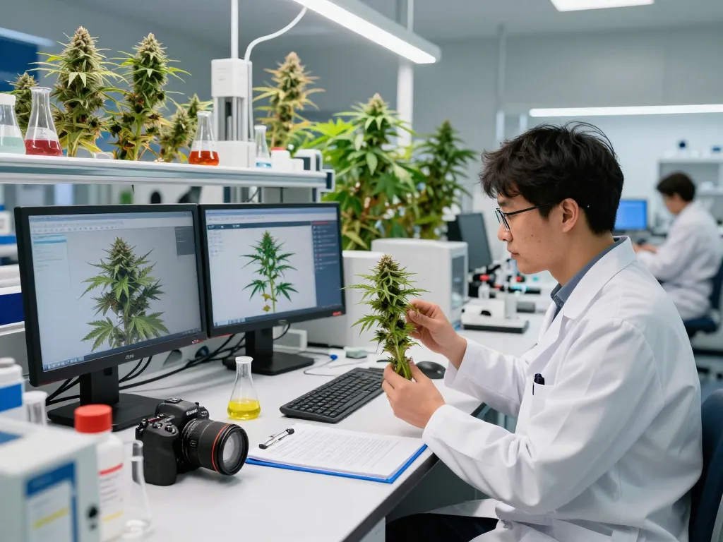 Cannabinoid manufacturer Europe lab scene showcasing high-tech research on hemp extracts and formulations.