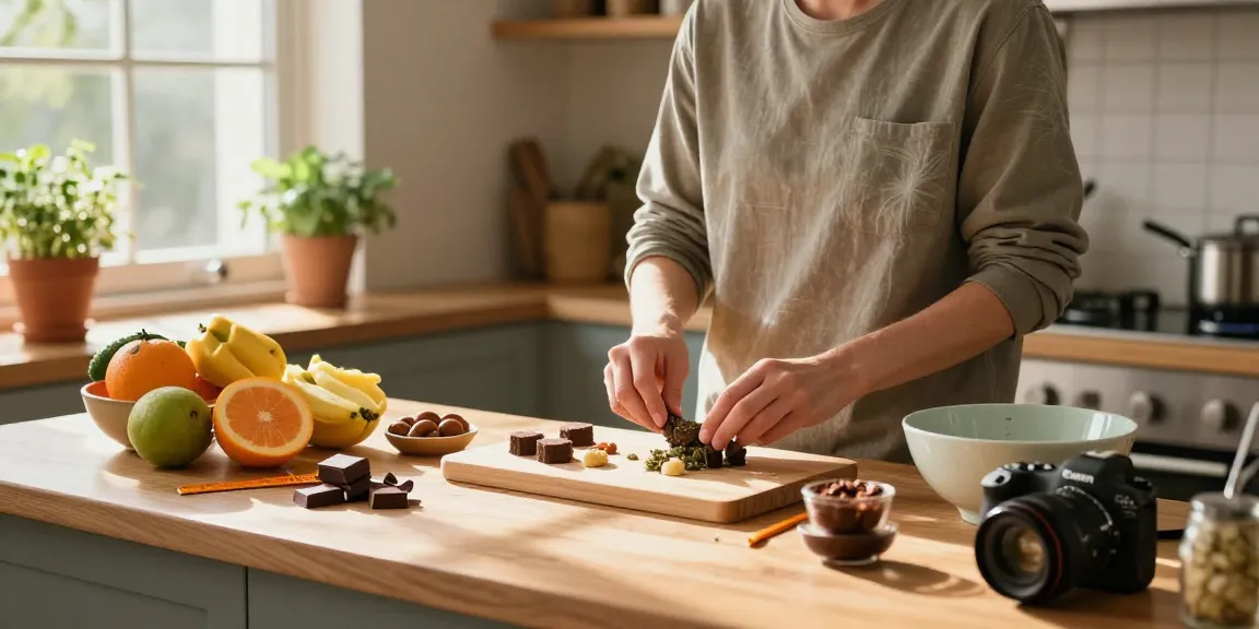 Delicious edibles online preparation in a cozy kitchen with fresh ingredients.