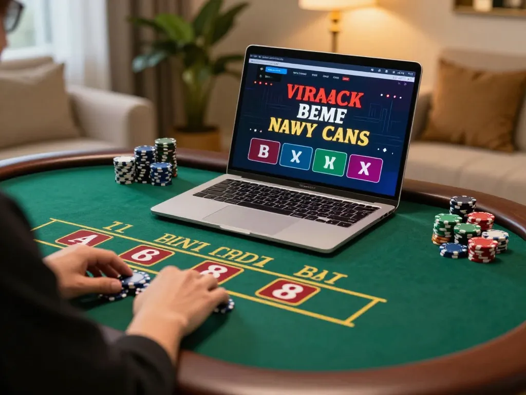 Player engages in baccarat on xz88, showcasing strategy and excitement in an online gaming home setup.