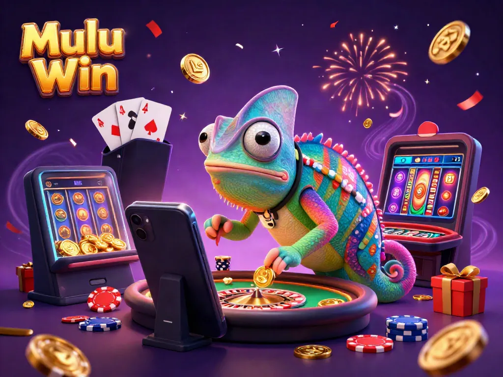 Mulu Win transports players into an exciting casino gaming experience with a vibrant chameleon owner and dynamic gaming elements.