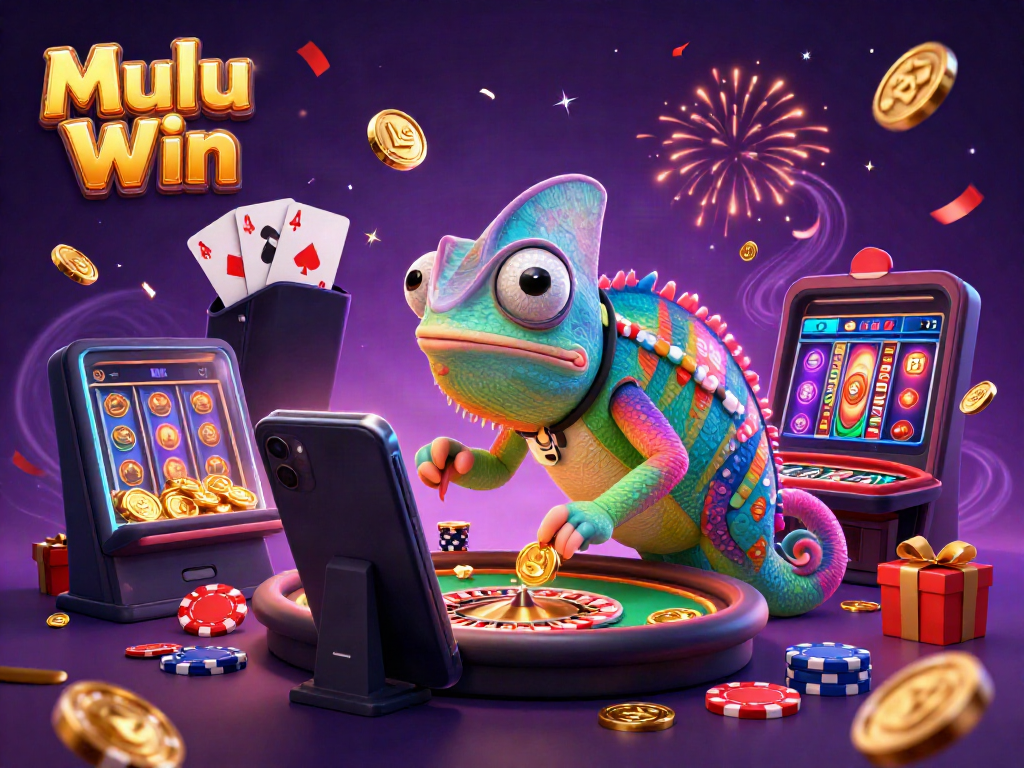 Mulu Win transports players into an exciting casino gaming experience with a vibrant chameleon owner and dynamic gaming elements.