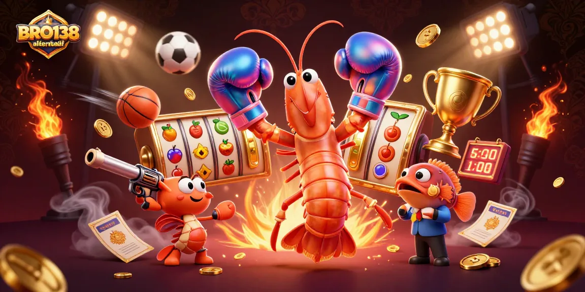 Spin to win on BRO138 alternatif with lively slots featuring animated oceanic characters.