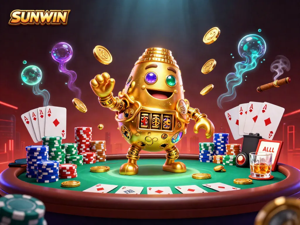 Play thrilling games at SUNWIN with dynamic casino elements and vibrant character design.