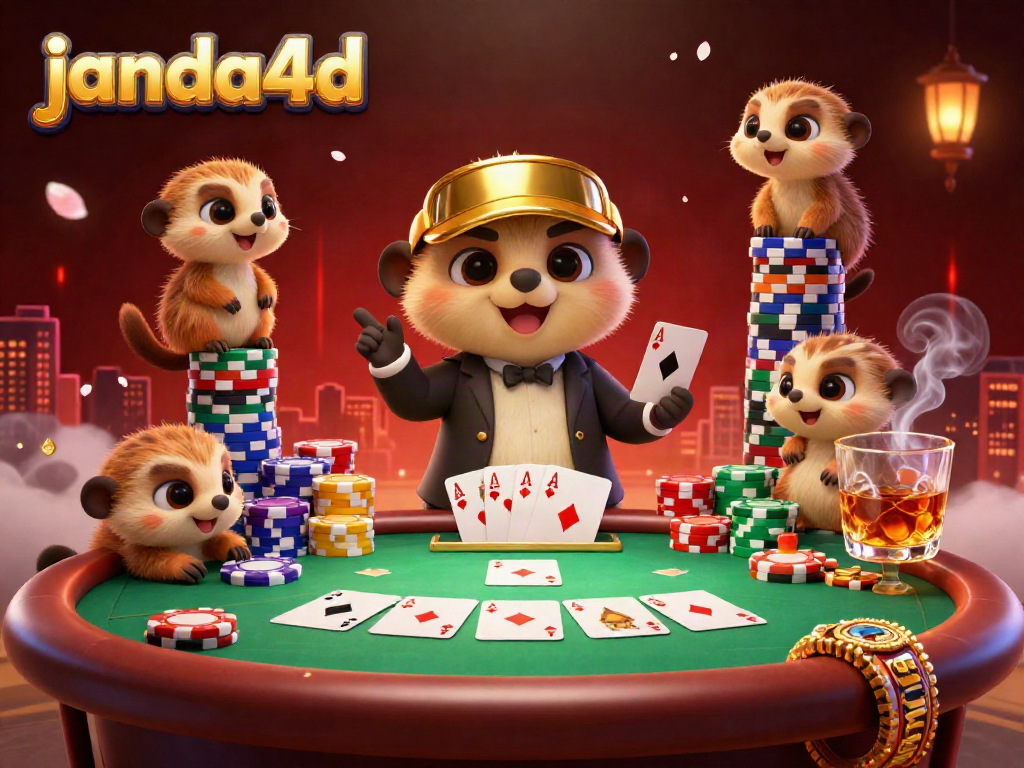 Merayakan permainan kasino dengan janda4d yang menampilkan koloni meerkat dalam suasana meriah.