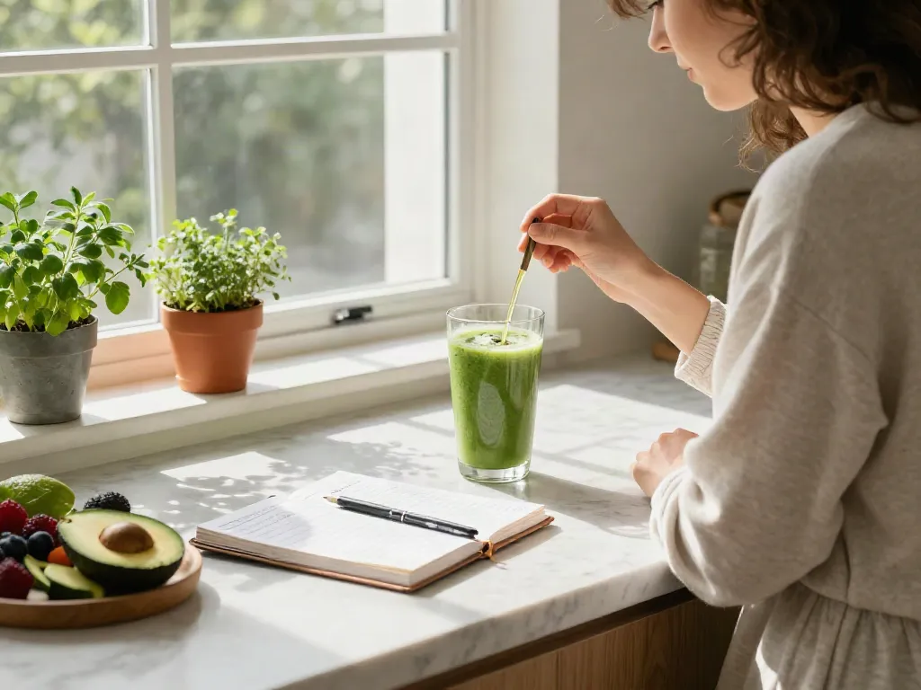 Best vapes Canada showcased in a serene kitchen with CBD oil and wellness elements.