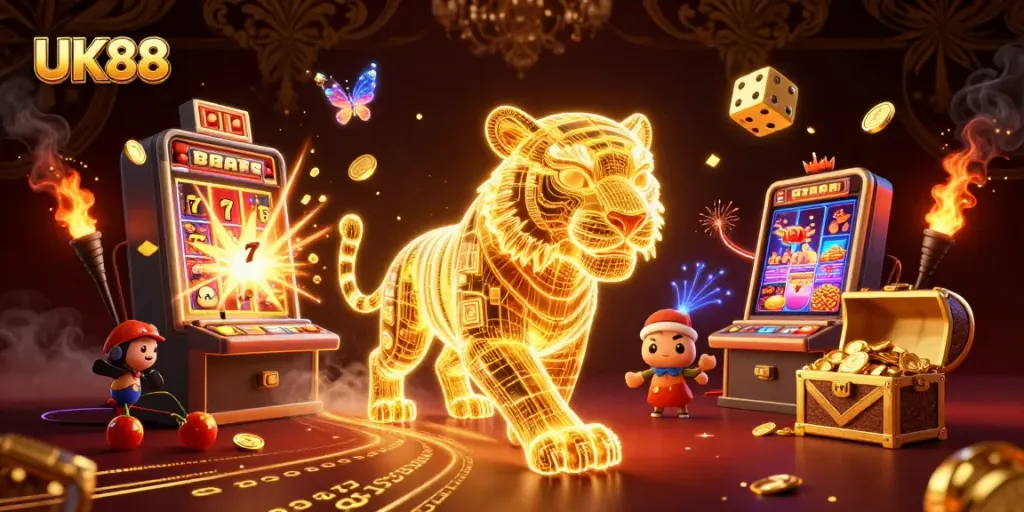 Experience thrilling wins at UK88 with golden tiger and jackpot excitement in a vibrant casino.