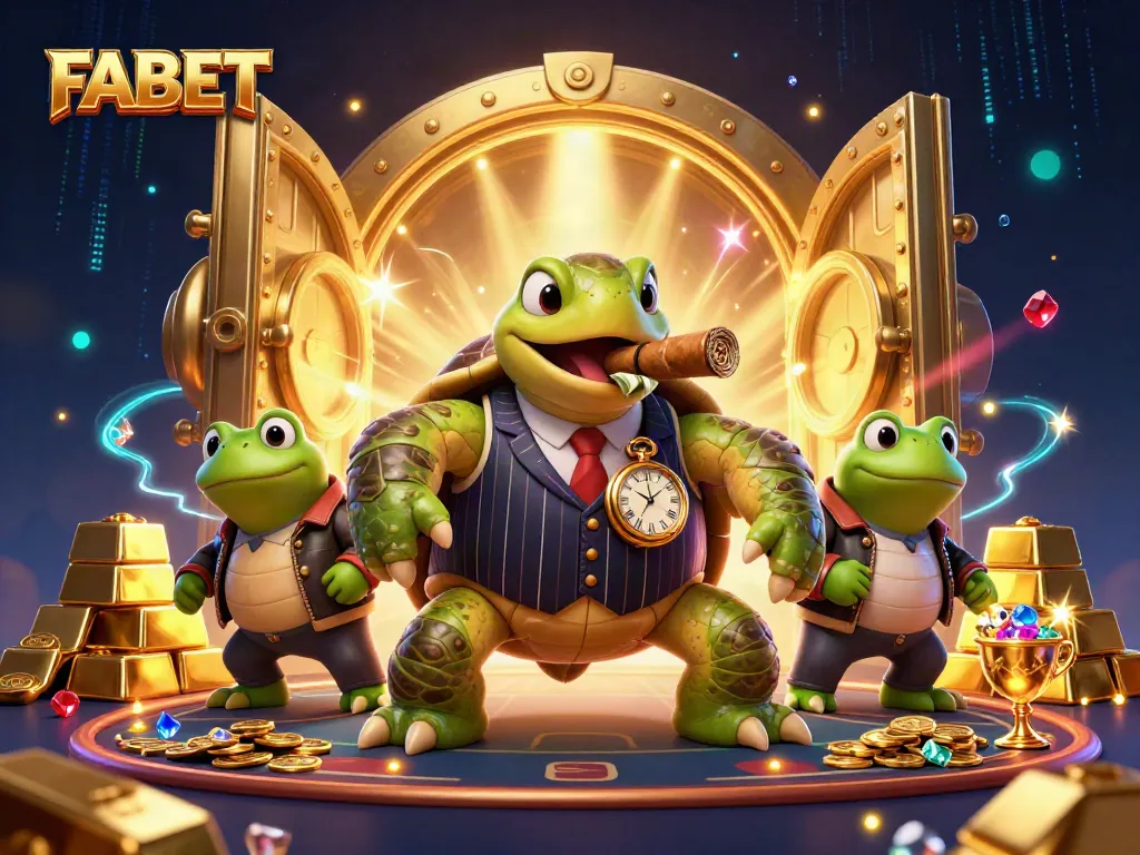 Experience thrilling gameplay at FABET's casino with massive treasure and dynamic characters lighting up the scene.