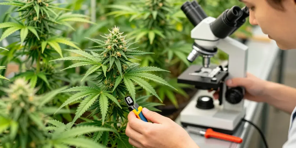 Triploid seeds showcased in a vibrant cannabis garden highlighting advanced cultivation techniques.