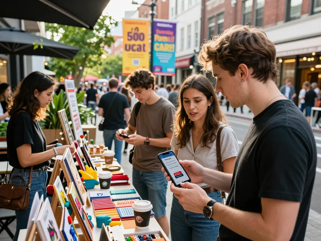 Get notified about sales at https://hubet88.icu/ while friends shop at vibrant urban market.