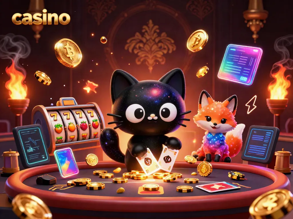 Experience thrilling gameplay at the casino with a cosmic scene featuring vibrant characters and slot reels.