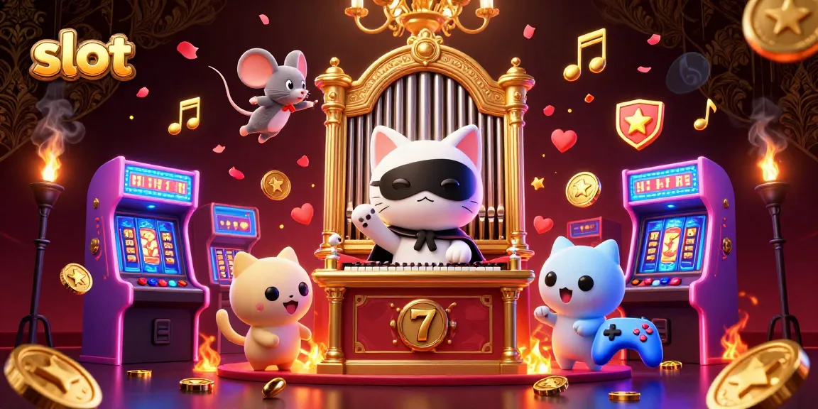 Experience exciting slot action in this detailed 3D illustration featuring vibrant characters and casino elements.