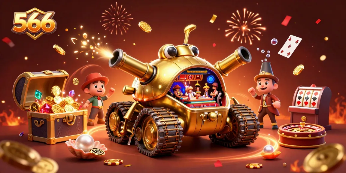 Experience thrilling games at 566 as the golden beetle tank unveils a mini casino adventure with coins and cards.
