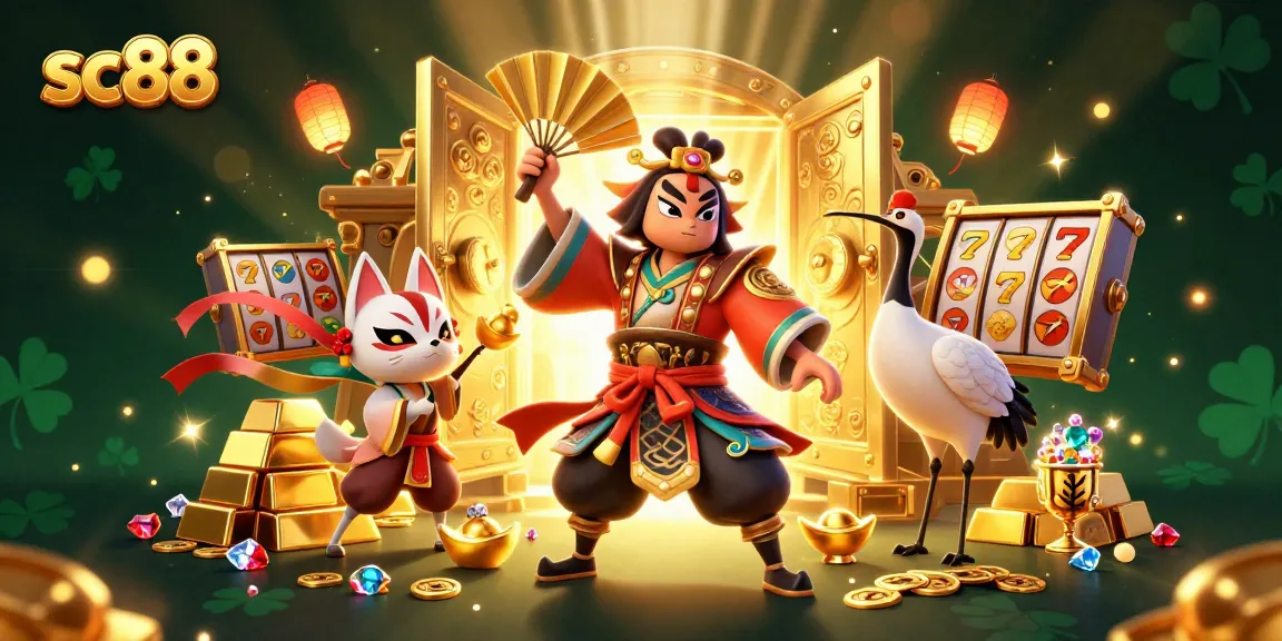 Play thrilling slot games with sc88's kabuki warrior and immersive treasures in a vibrant casino environment.