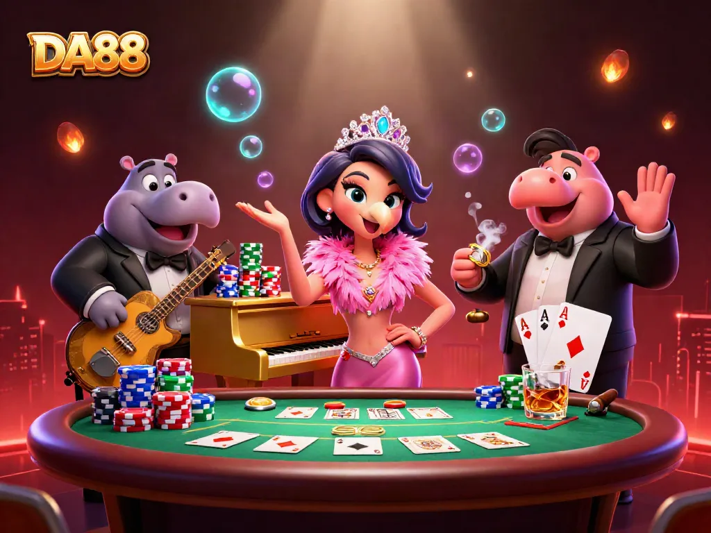 Experience the thrilling world of DA88 gaming at a vibrant casino scene.