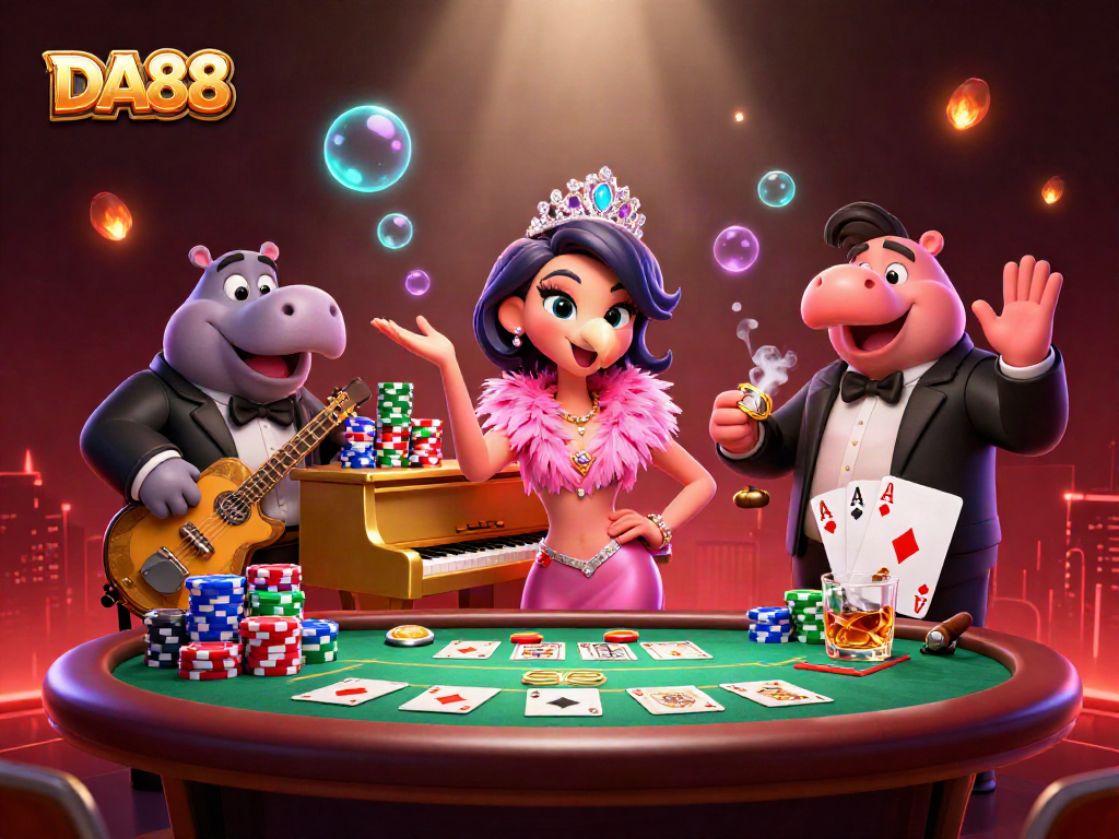 Experience the thrilling world of DA88 gaming at a vibrant casino scene.