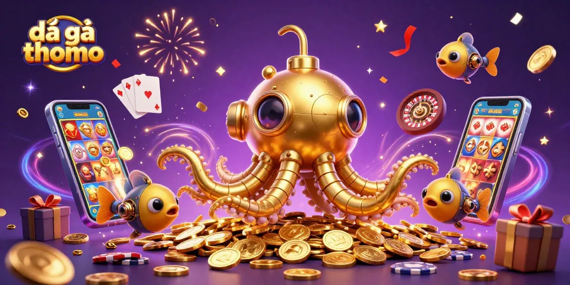 Watch đá gà thomo action unfold with vibrant casino elements in a captivating illustration.