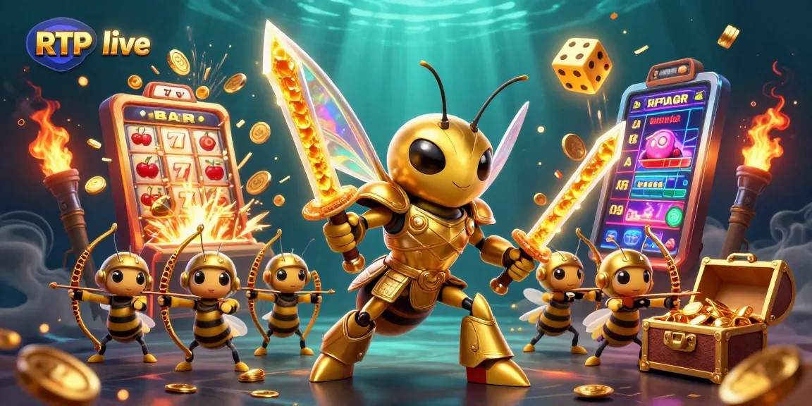 Engage with RTP live action as vibrant characters battle alongside slot machines and dynamic game elements.