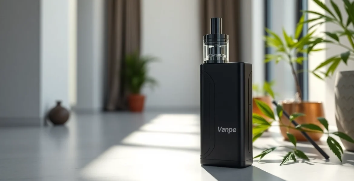 Cannabis Vape showcasing sleek design in a modern setting with natural lighting.
