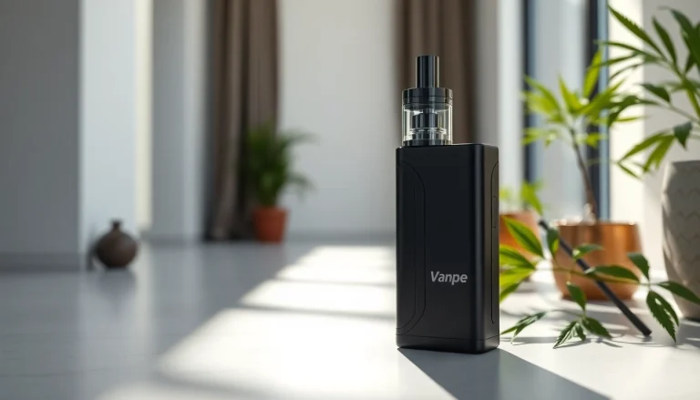 Cannabis Vape showcasing sleek design in a modern setting with natural lighting.