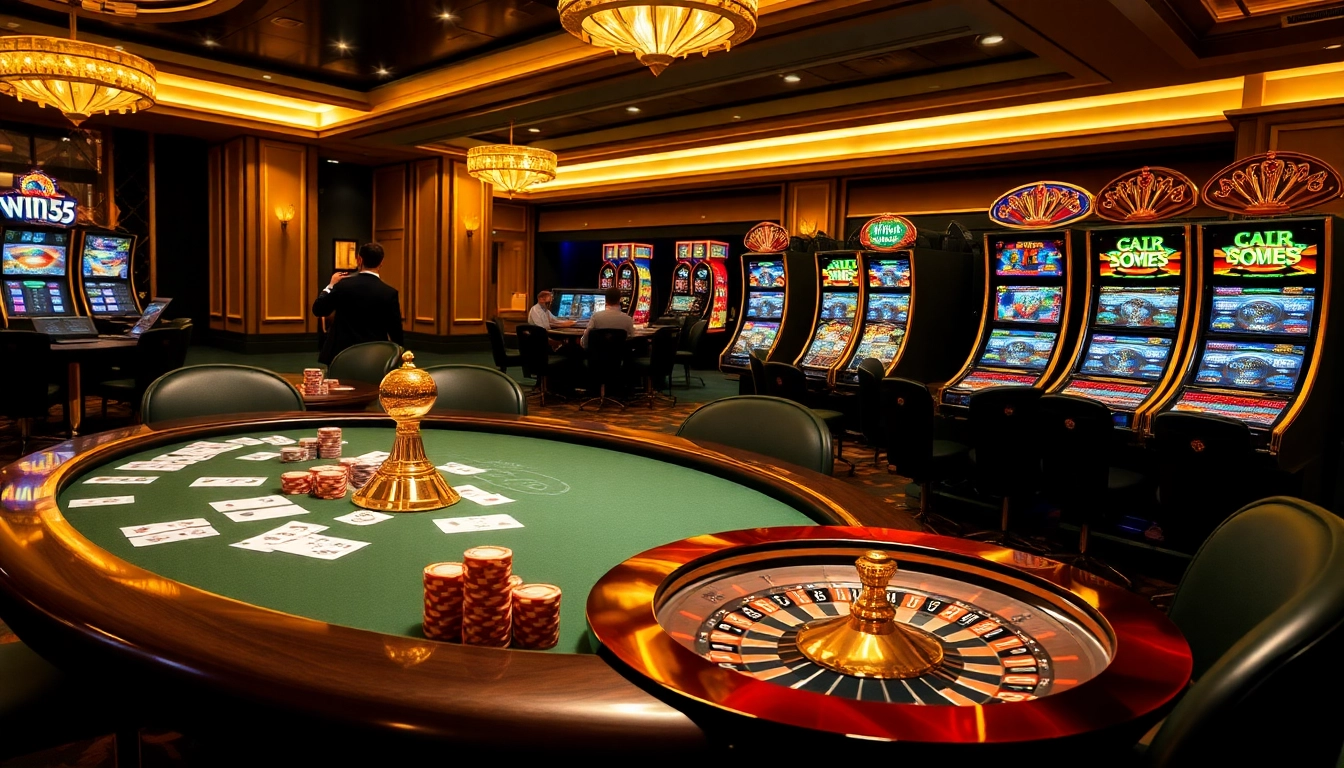 Experience the excitement of live gambling at win55 com with vibrant poker tables and classic roulette.