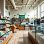 Shop inside a weed store featuring vibrant cannabis product displays and inviting ambiance.