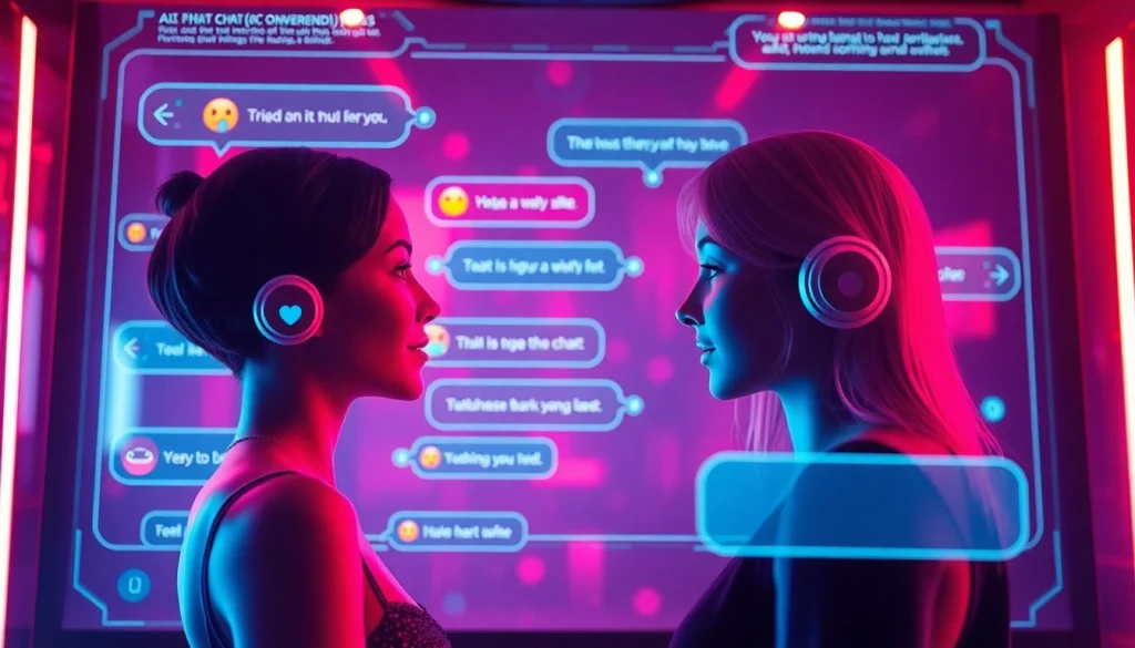 Engaging chat interface for ai porn chat with interactive AI avatars and playful emojis.