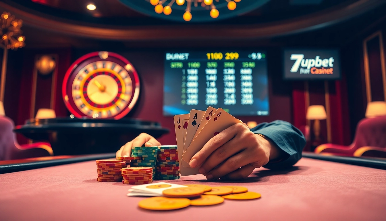 Experience the excitement of betting at a vibrant casino with 7upbet's winning poker game.