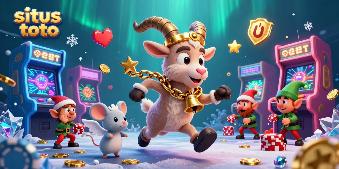 Engage with situs toto at this vibrant holiday-horror casino featuring Krampus, an angel mouse, and mischievous elves.