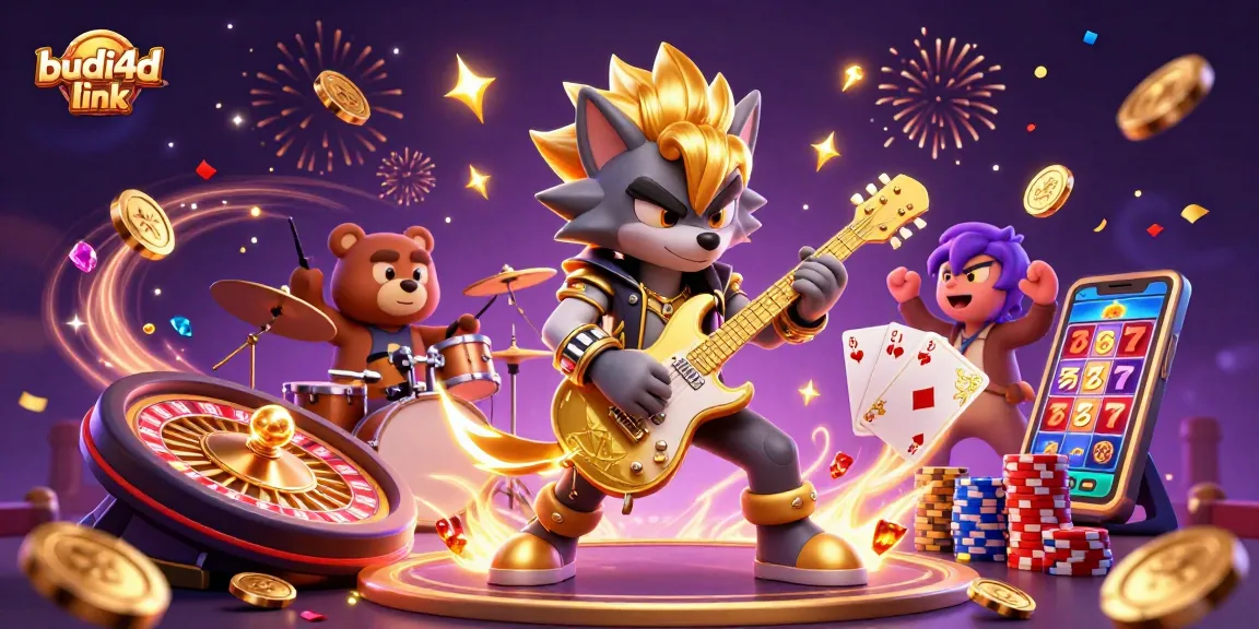 Win big with budi4d link in a vibrant casino scene featuring dynamic characters and gaming action!