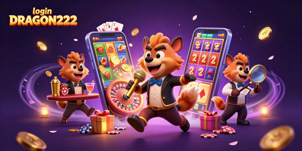 Experience the excitement of gaming at login DRAGON222 with vibrant slot machines and hyenas in a casino.