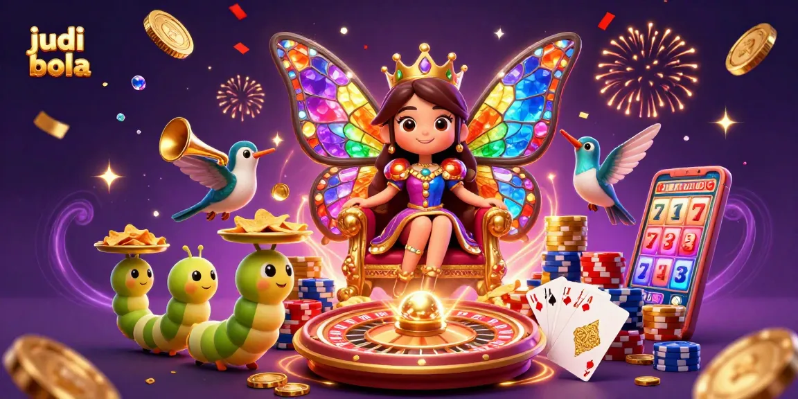 Engage in judi bola with vibrant casino-themed illustration featuring dynamic characters and rich elements.